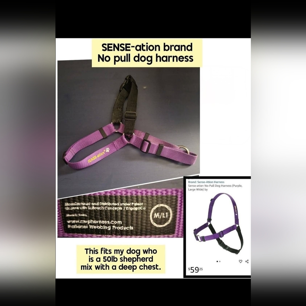 Purple No-Pull Dog Harness